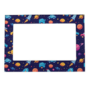 Cartoon Rockets And Cars For Kids Decor Magnetic Frame
