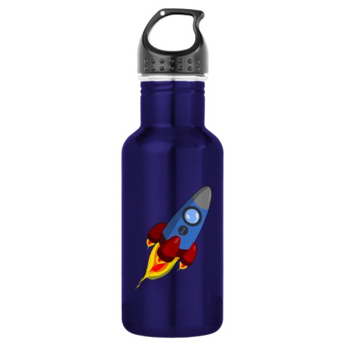 Cartoon Rocketship Water Bottle