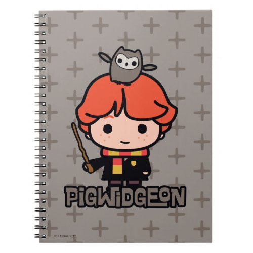 Cartoon Ron Weasley and Pigwidgeon Notebook
