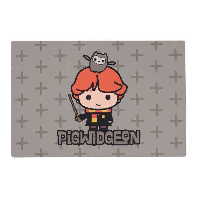 Cartoon Ron Weasley and Pigwidgeon Placemat (Front)
