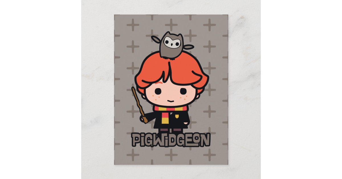Cartoon Ron Weasley and Pigwidgeon Postcard | Zazzle
