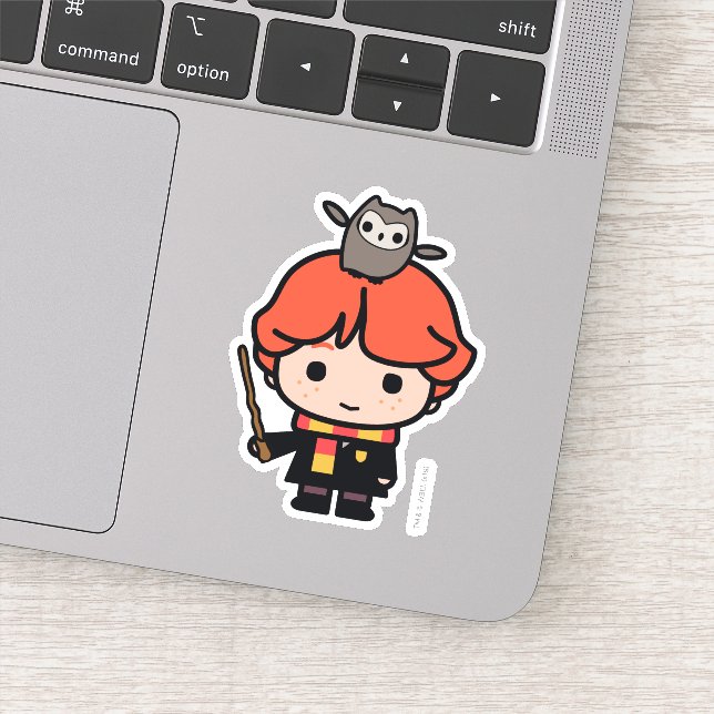 Cartoon Ron Weasley and Pigwidgeon Sticker (Detail)