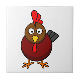 Cartoon Rooster Ceramic Tile