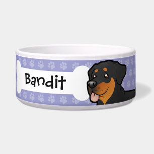 Cartoon Rottweiler Bowl