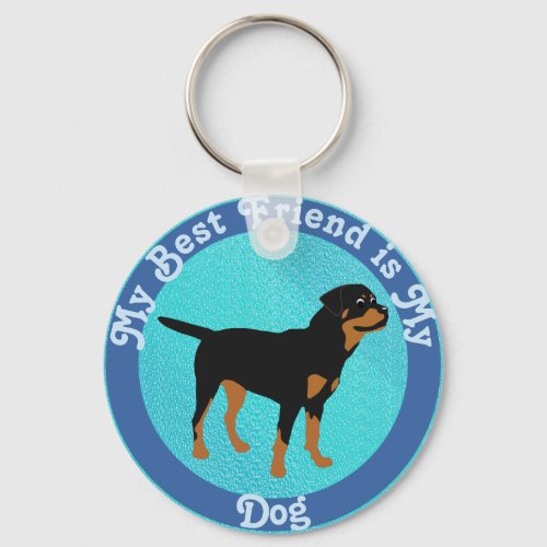 Cartoon Rottweiler Dog Keychain