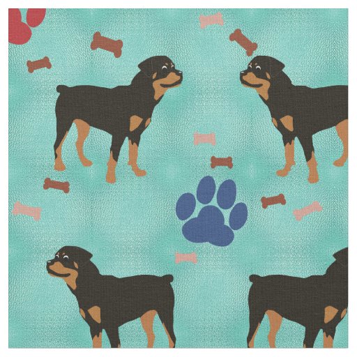 Cartoon Rottweiler Fabric