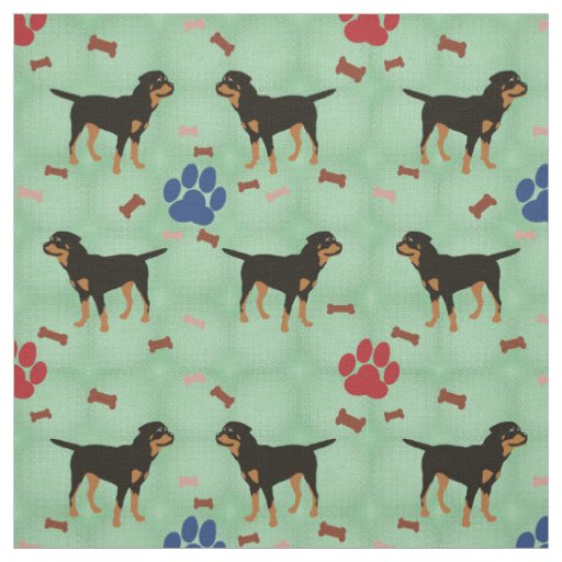 Cartoon Rottweiler Fabric
