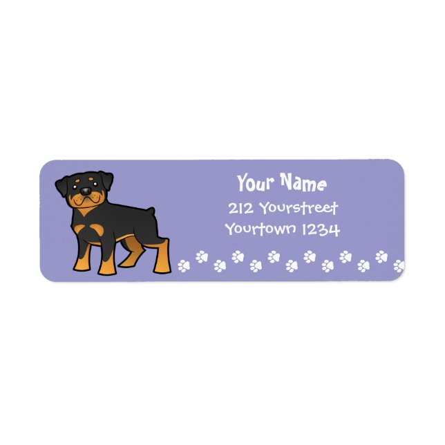 Cartoon Rottweiler Label (Front)