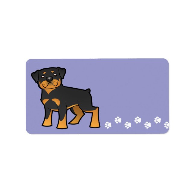 Cartoon Rottweiler Label (Front)