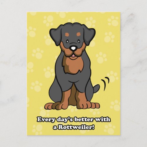 Cartoon Rottweiler Postcard