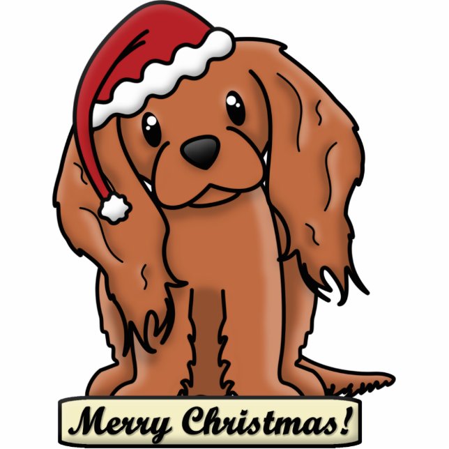 Cartoon Ruby Cavalier Christmas Ornament (Front)