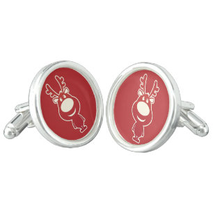 Cartoon Rudolph Red Cufflinks