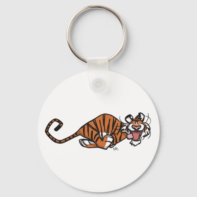 Cartoon Running Tiger Keychain (Front)
