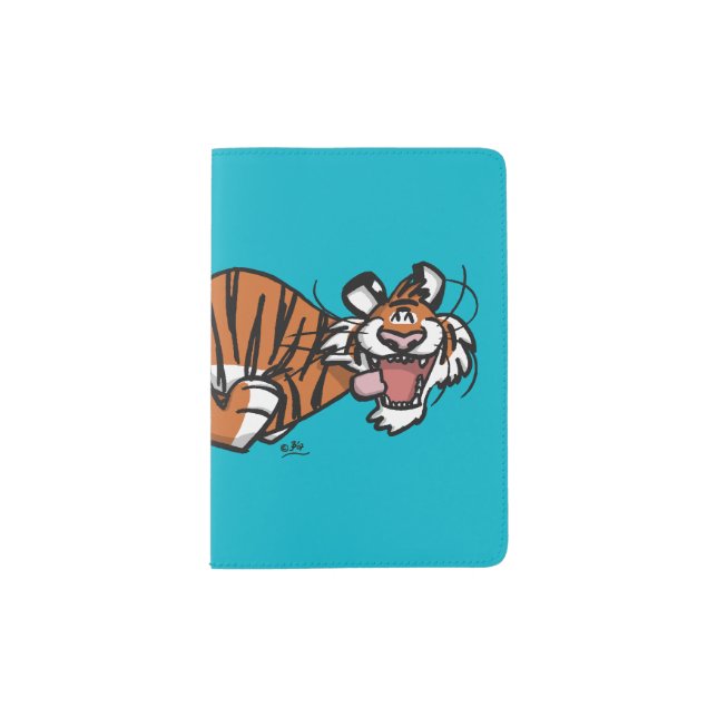 Cartoon Running Tiger Passport Holder (Front)