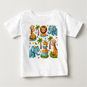 Cartoon Safari Animals Baby T-shirt