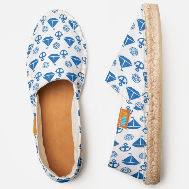 Cartoon Sail Boat Pattern Espadrilles (Side)