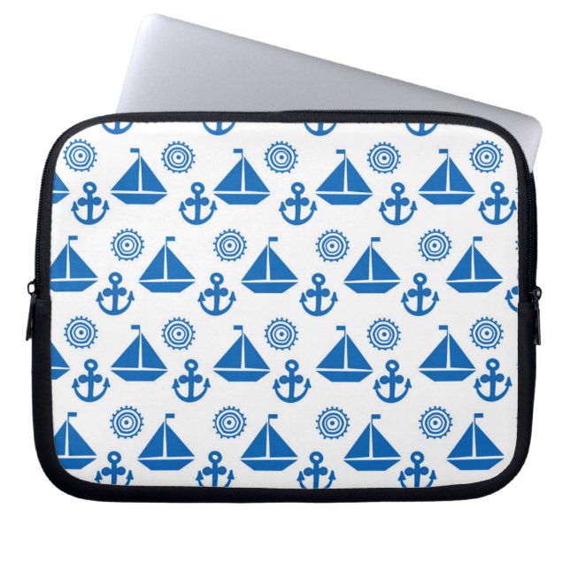 Cartoon Sail Boat Pattern Laptop Sleeve (Front)