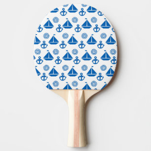 Cartoon Sail Boat Pattern Ping-Pong Paddle