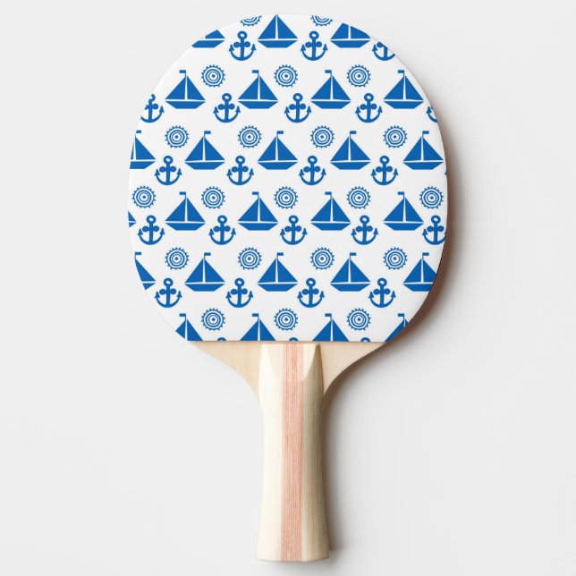 Cartoon Sail Boat Pattern Ping-Pong Paddle (Front)