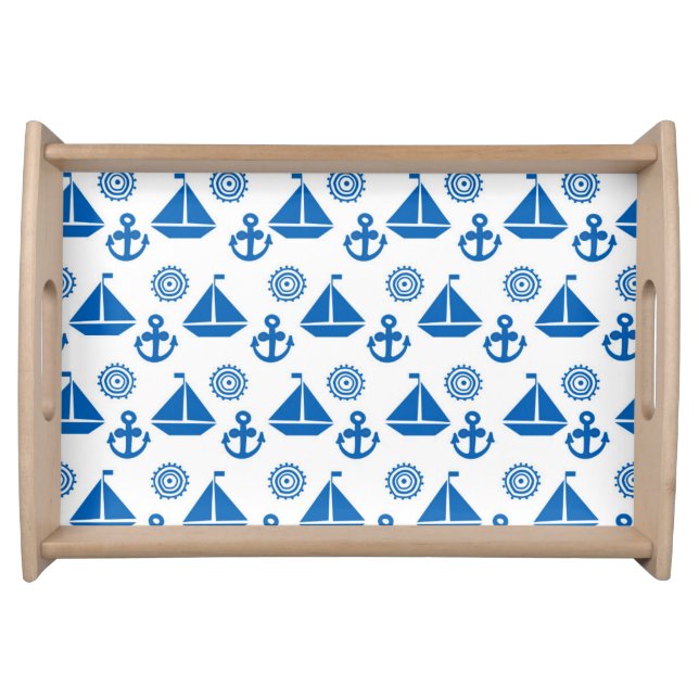 Cartoon Sail Boat Pattern Serving Tray (Front)