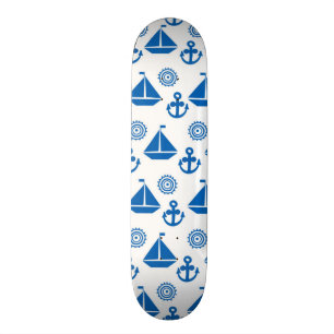 Cartoon Sail Boat Pattern Skateboard Deck