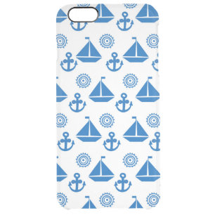 Cartoon Sail Boat Pattern Clear iPhone 6 Plus Case