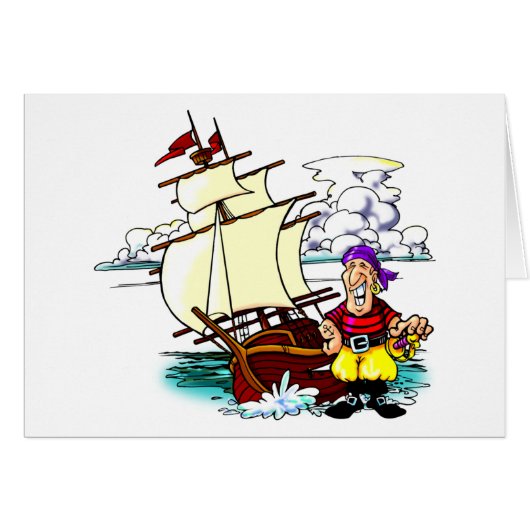 Cartoon Sailing Ship Cards (Front Horizontal)