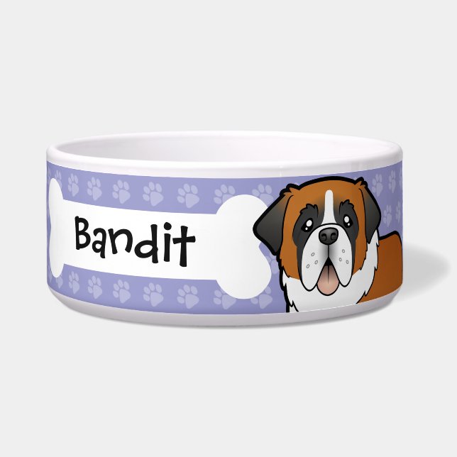 Cartoon Saint Bernard Bowl (Front)