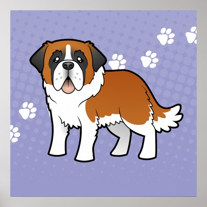 Cartoon Saint Bernard Poster | Zazzle.com