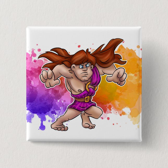 cartoon Samson button (Front)
