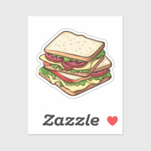 Cartoon sandwich sticker