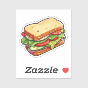 Cartoon sandwich sticker