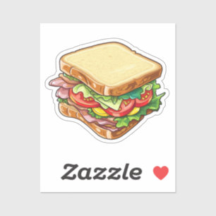 Cartoon sandwich sticker