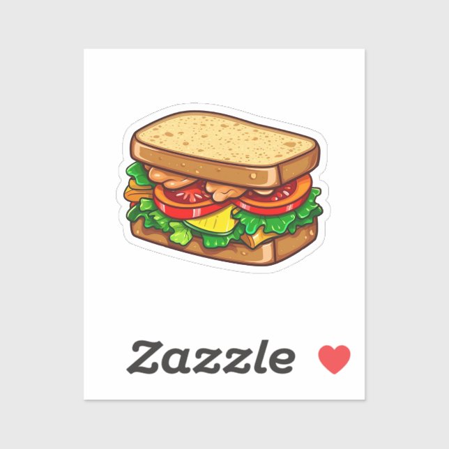 Cartoon sandwich  sticker (Sheet)