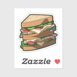 Cartoon sandwich sticker