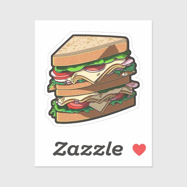 Cartoon sandwich sticker (Sheet)