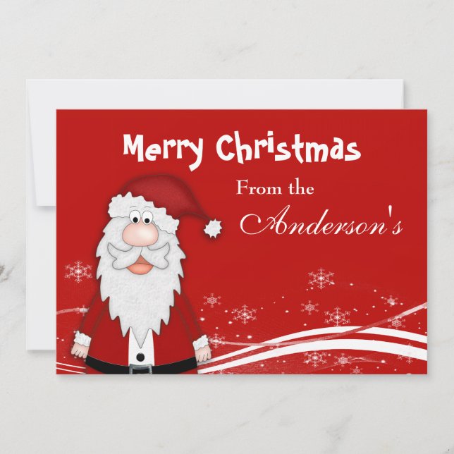 Cartoon Santa Christmas Greeting Card (Front)