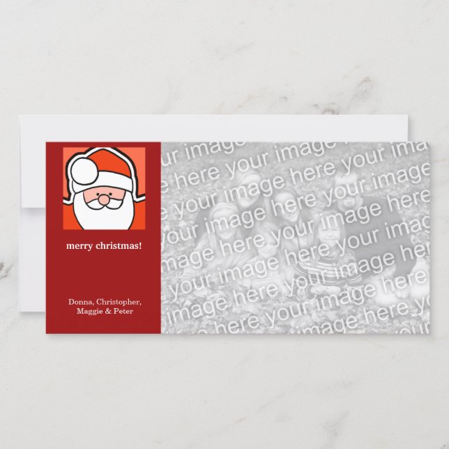 Cartoon Santa Christmas Holiday Card (Front)
