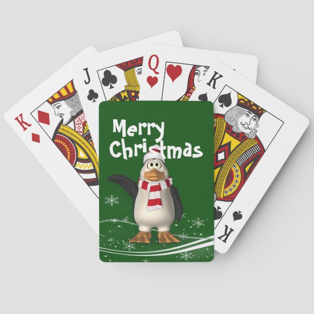 Cartoon Santa Claus Christmas Poker Cards (Back)