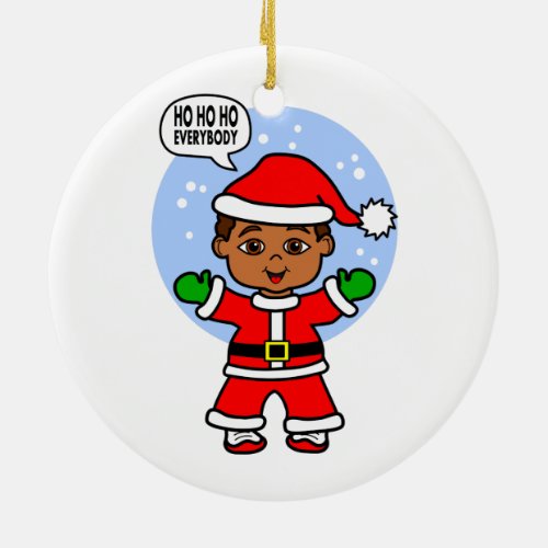 Cartoon Santa Claus Cute Toddler Image Ceramic Ornament