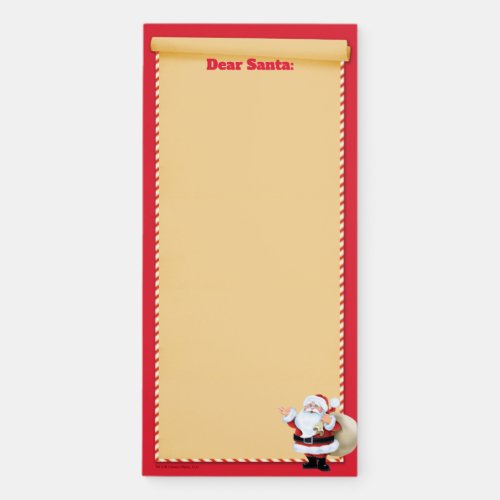 Cartoon Santa Claus Delivering Toys Magnetic Notepad