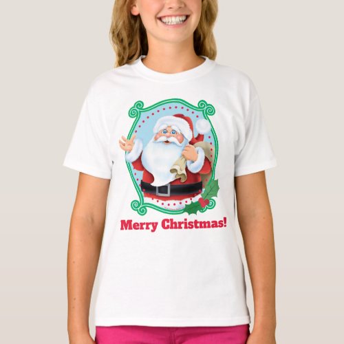 Cartoon Santa Claus Delivering Toys T_Shirt