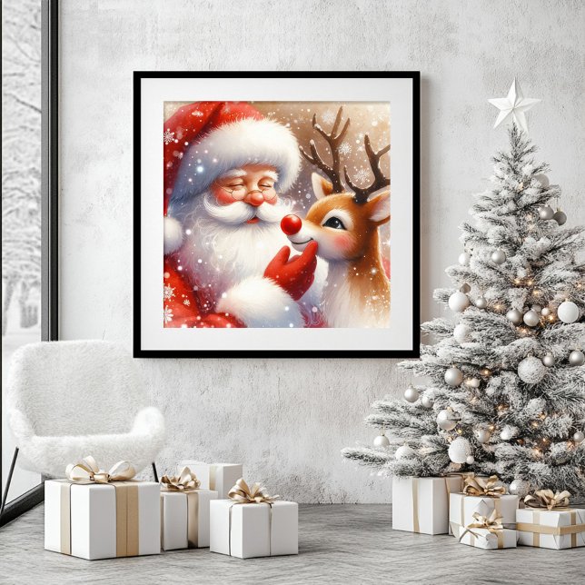 Cartoon Santa Claus Rudolph Christmas Wall Art Kid (Cartoon Santa Claus Rudolph Christmas Wall Art Kids)