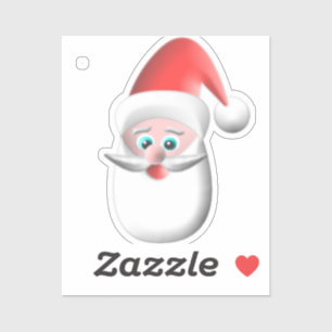 Cartoon Santa Face Sticker