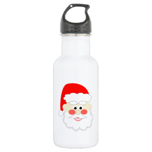 cartoon santa red christmas kids water bottle