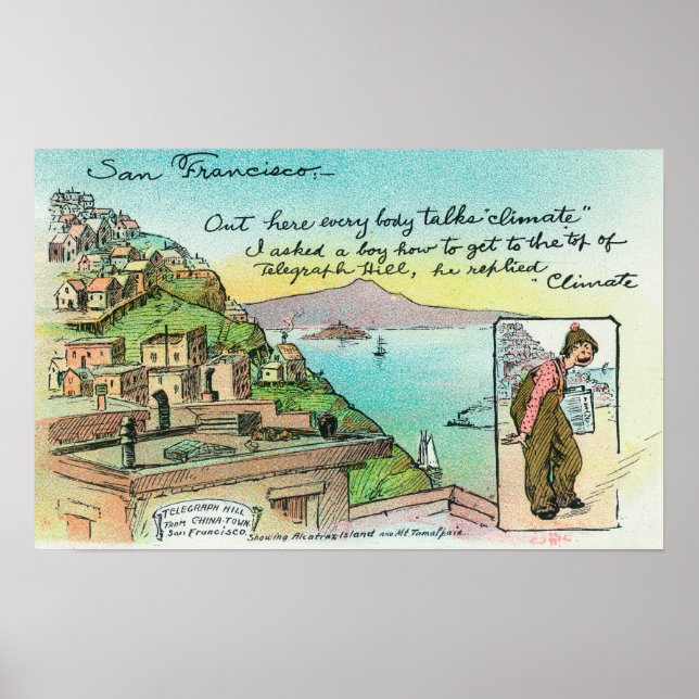 Cartoon Scene about Climate Poster (Front)