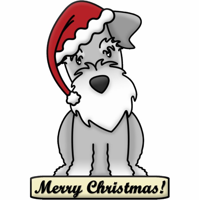 Cartoon Schnauzer Christmas Ornament (Front)
