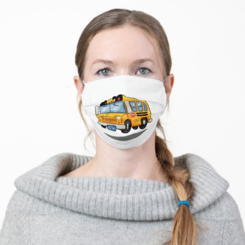 Cartoon School Bus Adult Cloth Face Mask