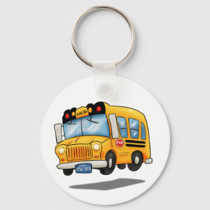 Cartoon School Bus Keychain