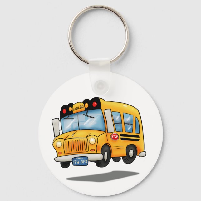 Cartoon School Bus Keychain (Front)